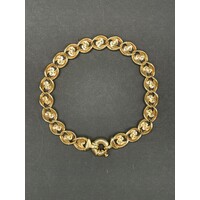 Ladies 9ct Yellow Gold Fancy Link Diamond Bracelet