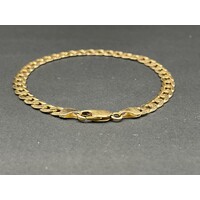 Mens 9ct Yellow Gold Curb Link Bracelet