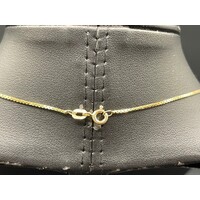 Unisex 9ct Yellow Gold Box Link Necklace & Cross Pendant