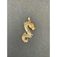 Unisex 9ct Two Tone Gold Dragon Pendant