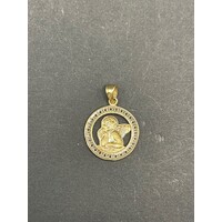 Ladies 9ct Yellow Gold Round Angel Pendant