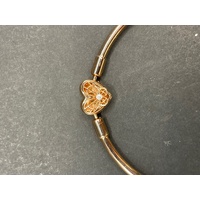 Ladies Rose Gold Plated Metal Round Bangle