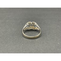 Ladies 14ct White Gold Diamond CC Ring