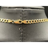 Men's 10ct Yellow Gold Curb Link Necklace with Cross Pendant