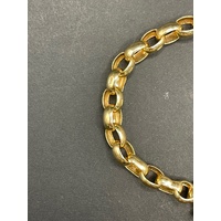 Ladies 9ct Yellow Gold Oval Belcher Link Bracelet