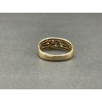 Mens 9ct Yellow Gold Diamond Ring