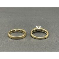 Ladies 18ct Yellow Gold Diamond Ring Set