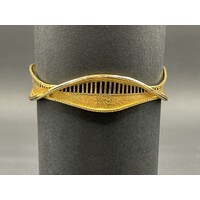 Ladies 22ct Yellow Gold Round Pattern Bangle