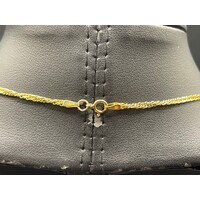 Ladies 18ct Yellow Gold Tight Curb Link Necklace & Knot Pendant