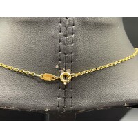 Ladies 21ct Yellow Gold Belcher Link Necklace & Pendant