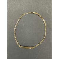 Childs 9ct Yellow Gold Figaro Link ID Bracelet