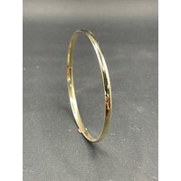 Ladies 9ct Yellow Gold Oval Bangle