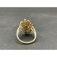 Ladies 9ct Yellow Gold Diamond Cluster Ring