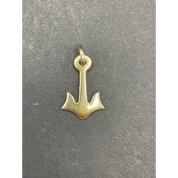 Unisex 18ct Yellow Gold Anchor Pendant