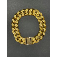 Mens 22ct Yellow Gold Curb Link Bracelet