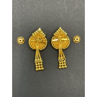 Ladies 22ct Yellow Gold Filigree Dangle Earrings