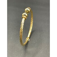 Ladies 18ct Yellow Gold Cuff Hinged Bangle