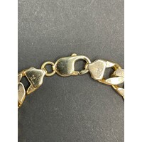 Mens 9ct Yellow Gold Chunky Curb Link Bracelet