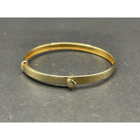 Child's 9ct Yellow Gold Round Adjustable Bangle