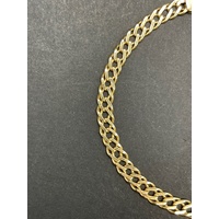 Ladies 9ct Yellow Gold Oval Double Curb Link Bracelet