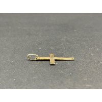 Unisex 9ct Yellow Gold Cross Pendant