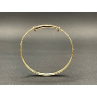 Child's 9ct Yellow Gold Round Adjustable Bangle