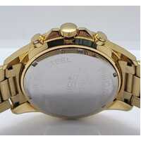 Chisel Mens Gold Tone Stainless Steel Black Dial Chronograph Watch 5829181