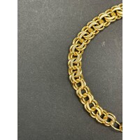 Ladies 14ct Yellow Gold Double Curb Link Bracelet