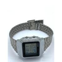 Casio Vintage World Time A500W Stainless Steel Silver Digital Unisex Watch