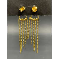 Ladies 22ct Yellow Gold Dante Dangle Earrings