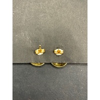 Ladies 18ct Yellow Gold Tear Stud Earrings