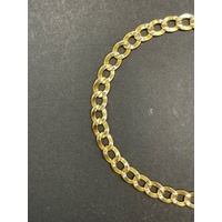 Mens 18ct Yellow Gold Flat Curb Link Bracelet