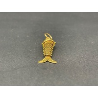 Unisex 22ct Yellow Gold 3D Fish Pendant