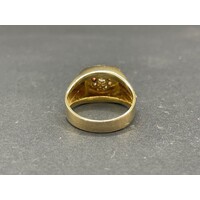 Mens 18ct Two Tone Gold Diamond Ring