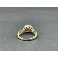 Ladies 10ct Yellow Gold Diamond Cluster Ring