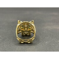 Ladies 18ct Yellow Gold Cut Out Panther Ring