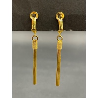 Ladies 21ct Yellow Gold Dangle Tassel Earrings