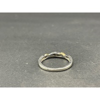 Ladies 9ct White Gold Twist Design Ring