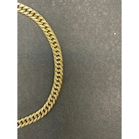 Unisex 18ct Yellow Gold Flat Curb Link Bracelet