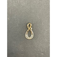 Ladies 9ct Yellow Gold Diamond Infinity Pendant