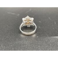 Ladies 14ct White Gold Diamond Dress Ring  