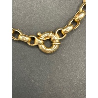 Ladies 9ct Yellow Gold Oval Belcher Link Bracelet