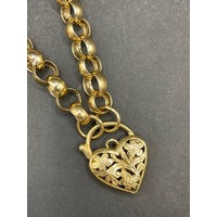 Ladies 9ct Yellow Gold Belcher Link Necklace