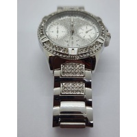 Guess Ladies Silver Tone Multi-function Stainless Steel Watch W1156L1