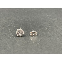 Ladies 18ct White Gold Cubic Zirconia Stud Earrings