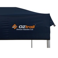 OZtrail Deluxe 3x3m Gazebo 2 White Solid Walls and 2 Solid Walls Centre Zip Wall