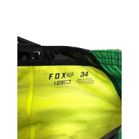 Fox 180 Mens Motocross Monster Pants Black Green Yellow Size 34