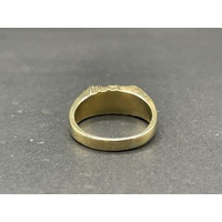 Mens 9ct Yellow Gold Diamond Ring