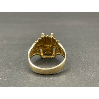 Mens 9ct Yellow Gold Dragon Head Ring