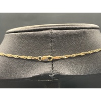 Unisex 9ct Yellow Gold Margarita Twist Link Necklace